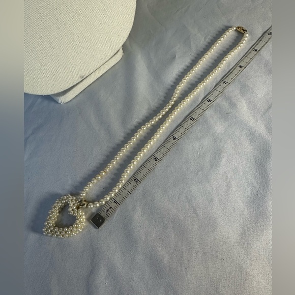 Pearl bead heart pendant convertible necklace - Picture 4 of 5
